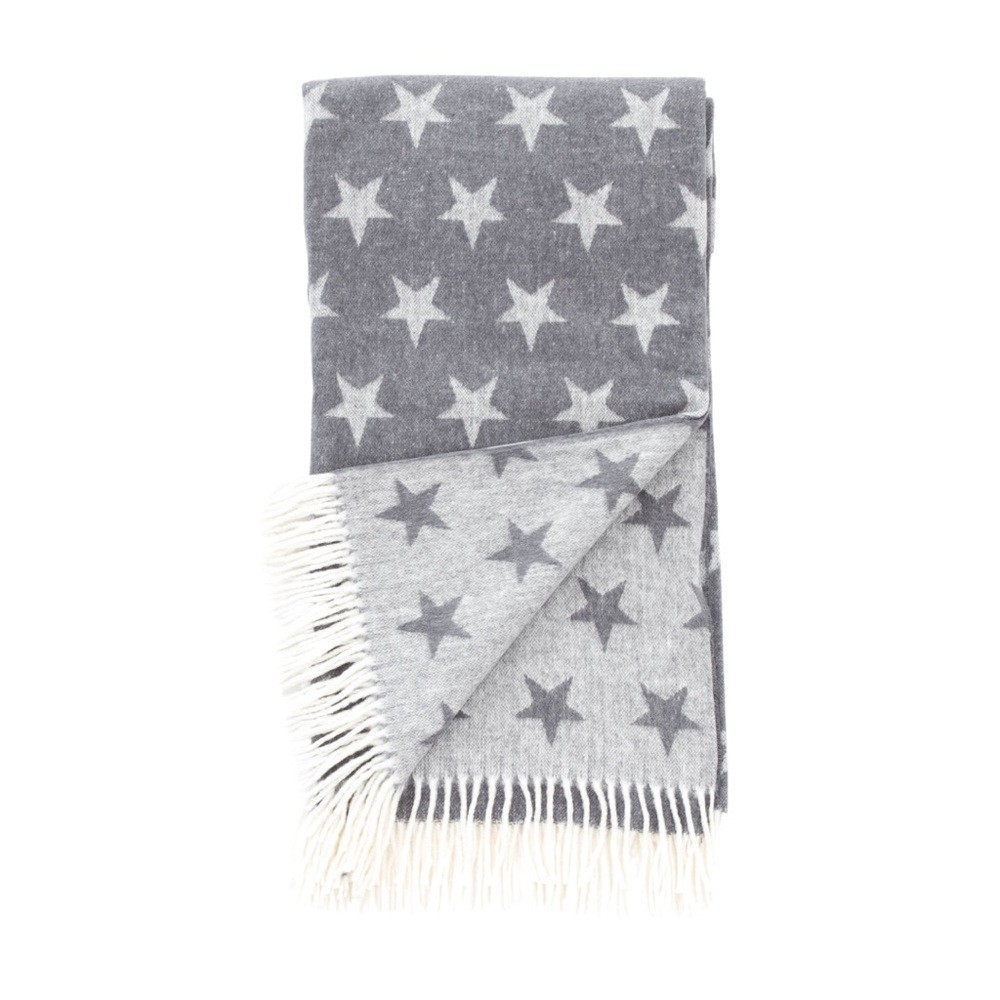 Lands Downunder Grey Star Throw Blanket
